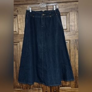 Cato Dark Denim A line Long Skirt